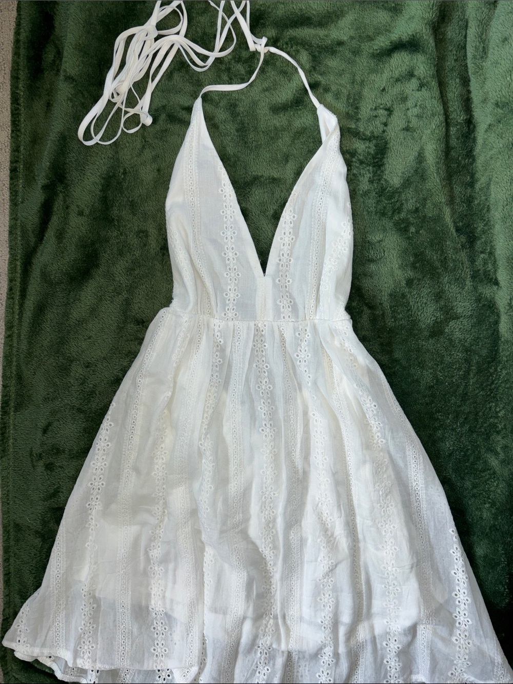 White Eyelet Halter Sundress